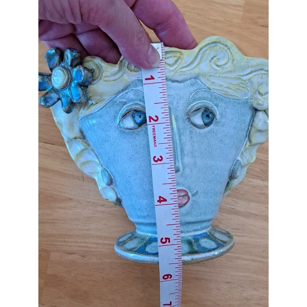CLAY BAY POTTERY By Jeanne Svien Aurelius Lady Head Vase 2015 Flower 5.5
